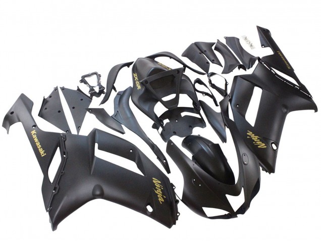 Carenados Moto Kawasaki ZX6R 2007-2008 - Negro Mate Amarillo Logo Ninja