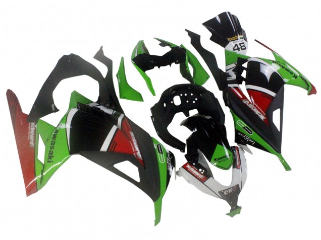 Carenados Moto Kawasaki EX300 2013-2017 - Verde Blanco Rojo Negro Elf
