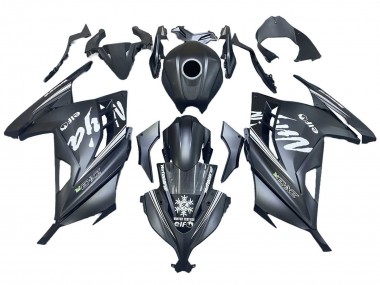 Carenados Moto Kawasaki EX300 2013-2024 - Negro Mate Blanco Elf Nieve