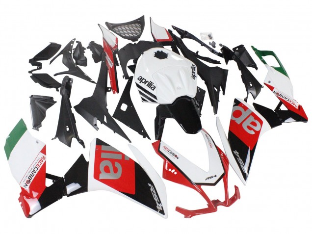 Carenados Moto Aprilia RS4 50 125 2012-2019 - Blanco Rojo Verde Negro Brillante