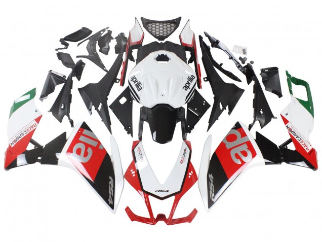 Carenados Moto Aprilia RS4 50 125 2012-2019 - Blanco Rojo Verde Negro Brillante