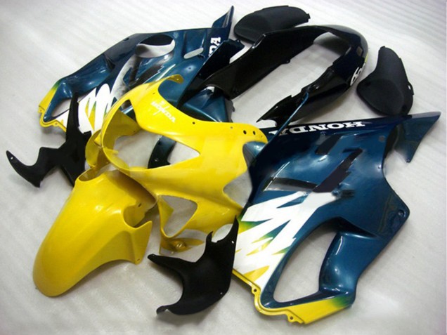 Carenados Moto Honda CBR600 F4 1999-2000 - Amarillo Azul Oscuro Negro Brillante