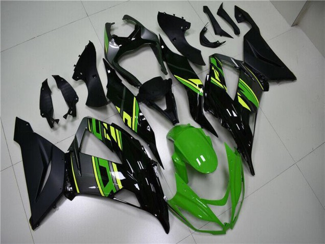 Carenados Moto Kawasaki ZX6R 2013-2018 - Verde Amarillo Negro Brillante Negro Mate