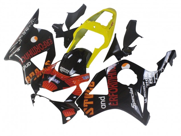 Carenados Moto Honda CBR900RR 954 2002-2003 - Amarillo Rojo Negro Brillante Repsol Rossi