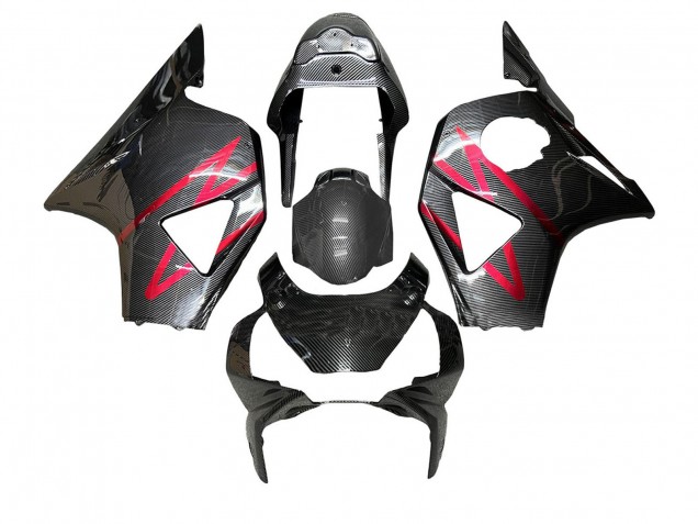 Carenados Moto Honda CBR900RR 954 2002-2003 - Negro FibraCarbono Rojo Raya