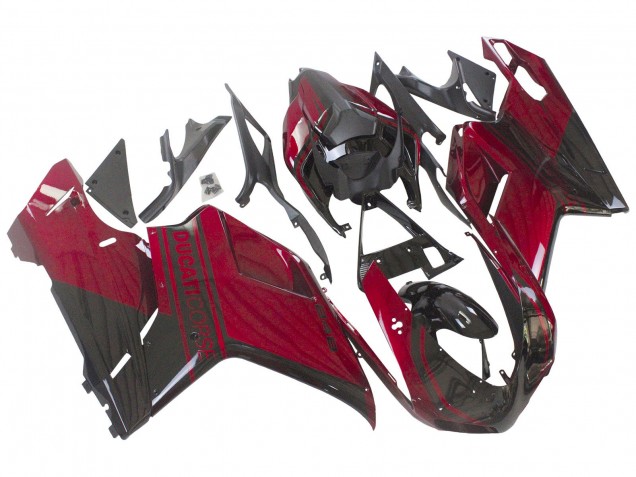 Carenado Moto Ducati 848 2007-2014 - Rojo Negro Brillante