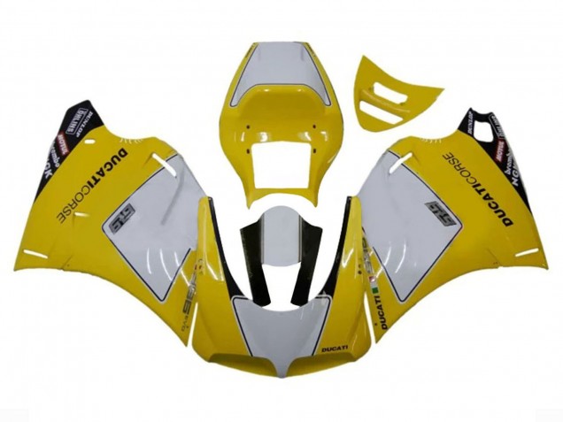 Carenados Moto Ducati 996 1993-2005 - Blanco Amarillo Negro Brillante Corse Performance
