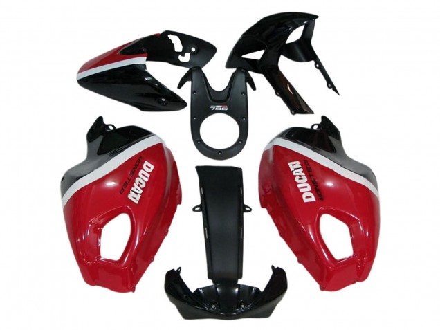 Carenados Moto Ducati Monster 696 796 1100 1100S 2008-2012 - Rojo Blanco Negro Brillante
