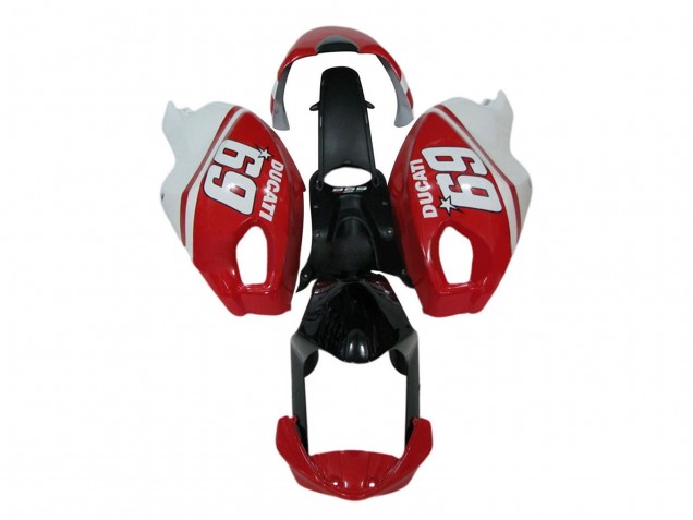 Carenados Moto Ducati Monster 696 796 1100 1100S 2008-2012 - Blanco Rojo Negro Brillante 69