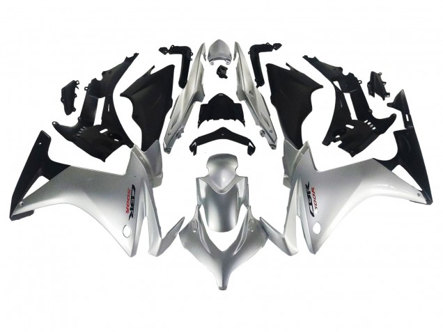 Carenado Moto Honda CBR500R 2013-2015 - Plata Negro Brillante