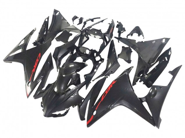 Carenados Moto Honda CBR500R 2016-2018 - Negro FibraCarbono Rojo