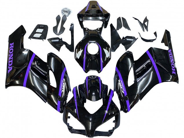 Carenados Moto Honda CBR1000RR 2004-2005 - Negro Brillante Púrpura Raya