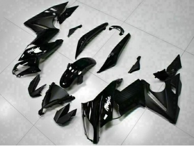 Carenados Moto Kawasaki EX650 2009-2011 - Negro Brillante Blanco Calcomanía