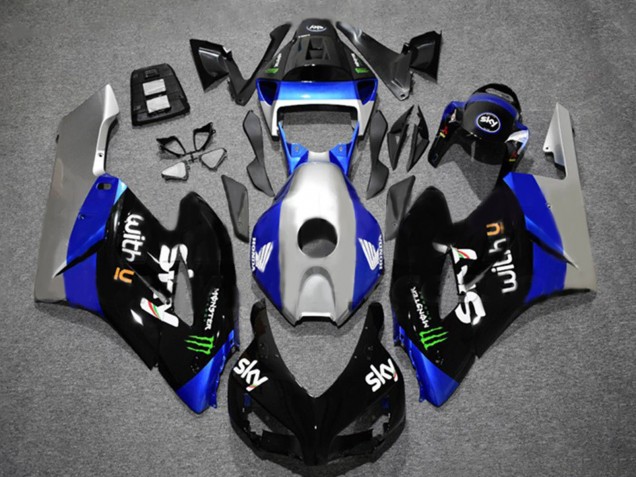 Carenados Moto Honda CBR1000RR 2004-2005 - Plata Azul Negro Brillante Verde Monstruo Sky