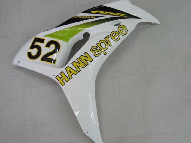 Carenados Moto Honda CBR1000RR 2006-2007 - Blanco Verde Negro Brillante Hannspree 52