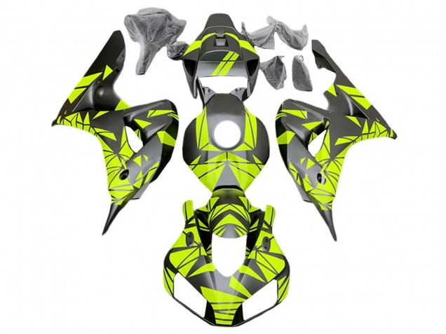 Carenados Moto Honda CBR1000RR 2006-2007 - Fluorescent Verde Negro Mate