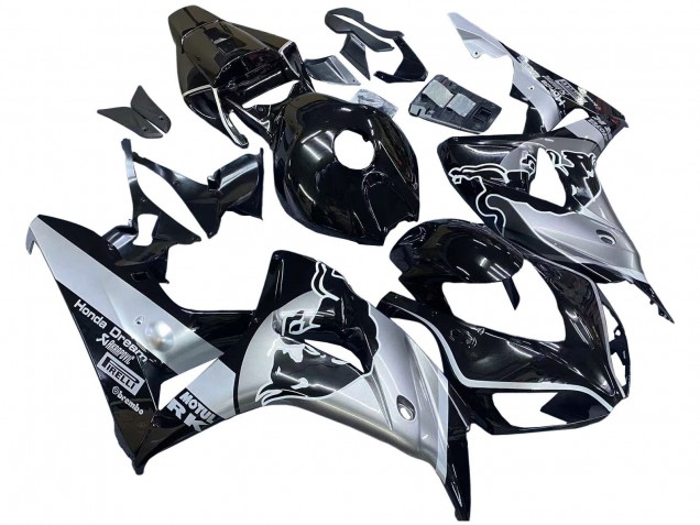 Carenados Moto Honda CBR1000RR 2006-2007 - Plata Negro Brillante Rojo Bull