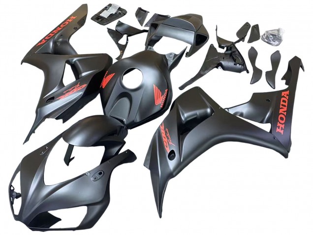 Carenados Moto Honda CBR1000RR 2006-2007 - Negro Mate Rojo Calcomanías