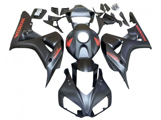 Carenados Moto Honda CBR1000RR 2006-2007 - Negro Mate Rojo Calcomanías