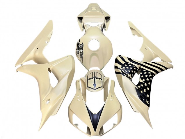 Carenados Moto Honda CBR1000RR 2006-2007 - Crema Negro