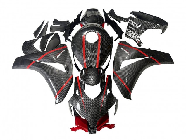 Carenados Moto Honda CBR1000RR 2008-2011 - Negro FibraCarbono Rojo
