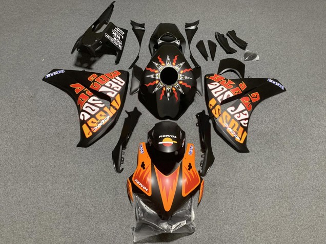 Carenados Moto Honda CBR1000RR 2008-2011 - Negro Mate Naranja Repsol Rossi