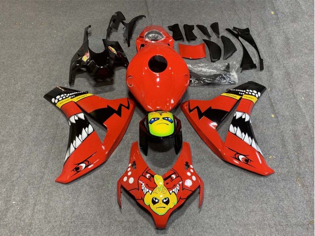 Carenados Moto Honda CBR1000RR 2008-2011 - Rojo Amarillo Negro Brillante Tiburón