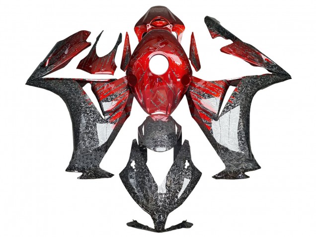 Carenados Moto Honda CBR1000RR 2012-2016 - Rojo Negro Falsificado FibraCarbono