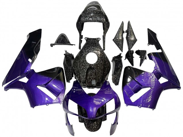Carenados Moto Honda CBR600RR 2003-2004 - Púrpura Negro Falsificado FibraCarbono