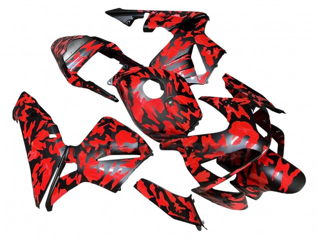 Carenados Moto Honda CBR600RR 2003-2004 - Negro Rojo Gris Camouflage