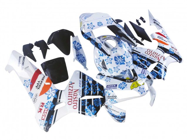 Carenados Moto Honda CBR600RR 2003-2004 - Blanco Azul Rojo Nastro Azzurro 46