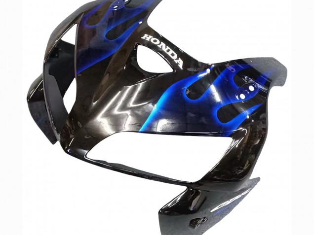Carenado Moto Honda CBR600RR 2005-2006 - Negro Brillante Azul Llama