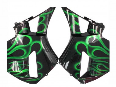 Carenados Moto Honda CBR600RR 2005-2006 - Negro Brillante Verde Llama