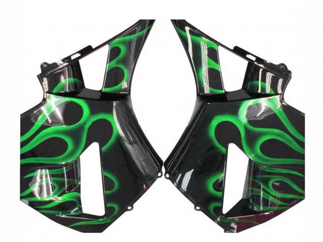 Carenados Moto Honda CBR600RR 2005-2006 - Negro Brillante Verde Llama