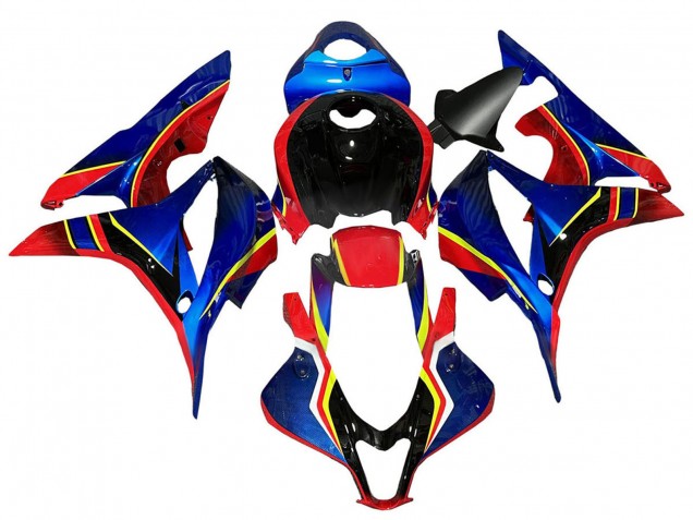 Carenados Moto Honda CBR600RR 2007-2008 - Azul Rojo Amarillo Negro Brillante