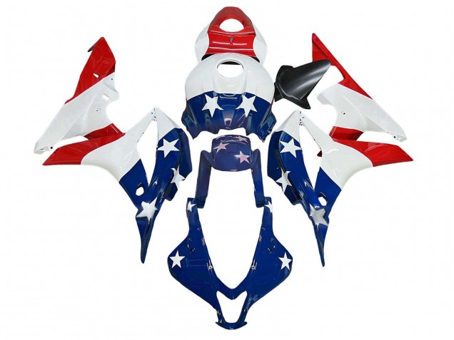 Carenados Moto Honda CBR600RR 2007-2008 - Blanco Azul Rojo Estrella