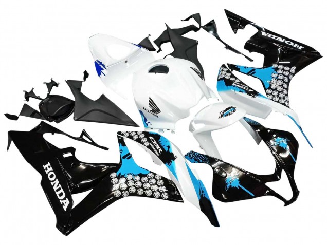 Carenados Moto Honda CBR600RR 2007-2008 - Blanco Azul Claro Negro Brillante