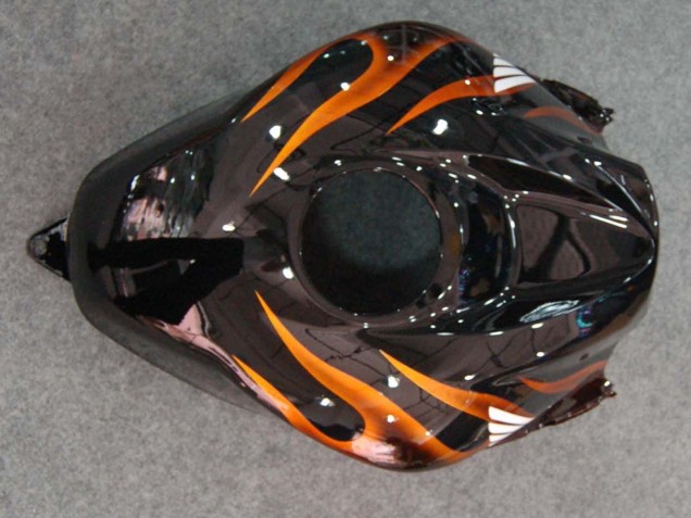 Carenados Moto Honda CBR600RR 2007-2008 - Negro Brillante Naranja Llama