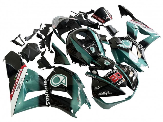 Carenado Moto Honda CBR600RR 2013-2026 - Azul Verdoso Negro Brillante Petronas 20