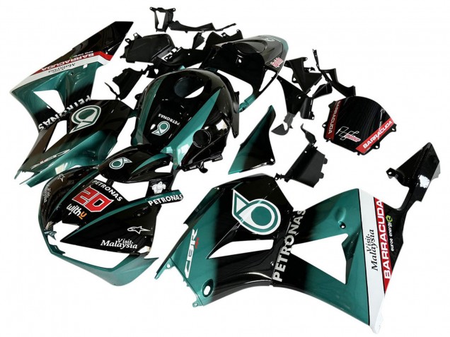 Carenado Moto Honda CBR600RR 2013-2026 - Azul Verdoso Negro Brillante Petronas 20