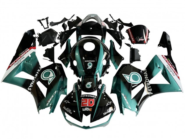 Carenado Moto Honda CBR600RR 2013-2026 - Azul Verdoso Negro Brillante Petronas 20