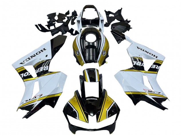 Carenados Moto Honda CBR600RR 2013-2026 - Blanco Oro Negro Brillante Repsol