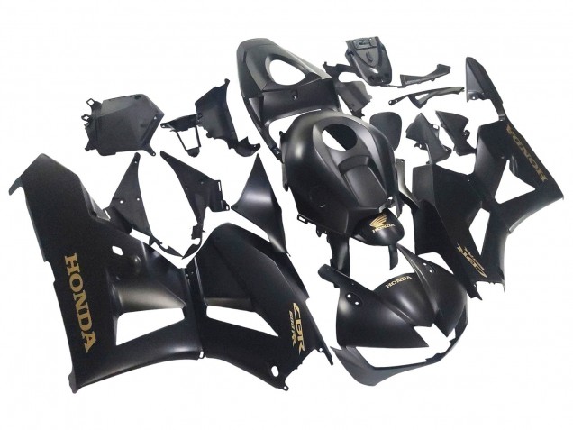 Carenados Moto Honda CBR600RR 2013-2023 - Negro Mate Oro Calcomanías
