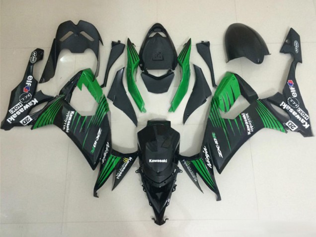 Carenados Moto Kawasaki ZX10R 2008-2010 - Negro Mate Verde