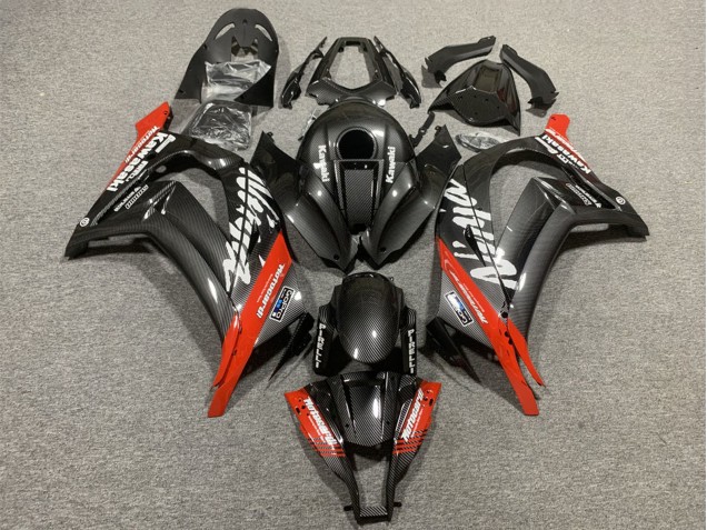 Carenados Moto Kawasaki ZX10R 2008-2010 - Negro FibraCarbono Rojo