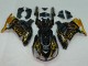 Carenados Moto Kawasaki ZX14R ZZR1400 2006-2011 - Negro Brillante Oro Llama
