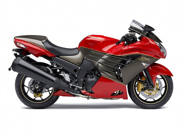 Carenados Moto Kawasaki ZX14R ZZR1400 2012-2024 - Rojo Negro Mate Oro Ninja