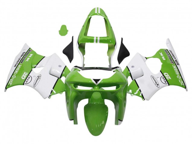 Carenados Moto Kawasaki ZX6R 1998-1999 - Verde Blanco Negro Silkolene Bridgestone