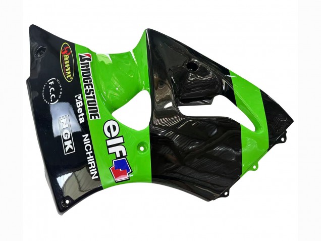 Carenados Moto Kawasaki ZX6R 1998-1999 - Verde Negro Brillante Elf Bridgestone