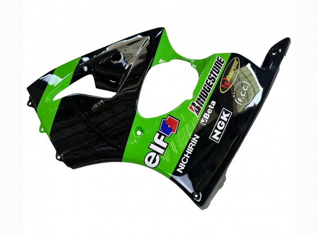 Carenados Moto Kawasaki ZX6R 1998-1999 - Verde Negro Brillante Elf Bridgestone